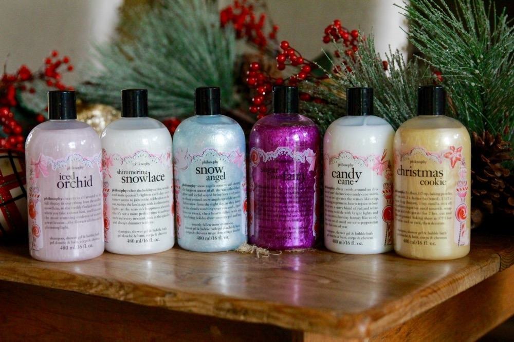 philosophy's 6-piece happy holidays shower gel, bubble bath, shampoo set