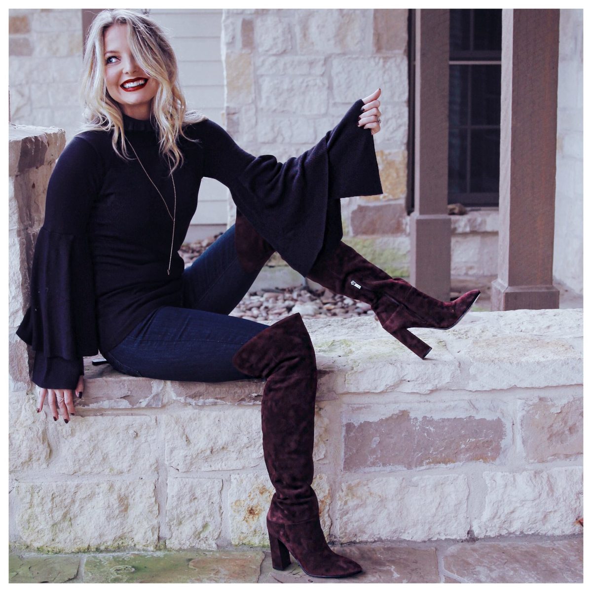 these marc fisher burgundy suede over the knee boots are awesome! I love how luxe and comfortable they are! 