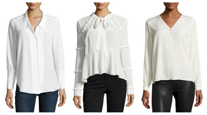 beautiful basic white blouses for your wardrobe on sale at neiman marcus last call