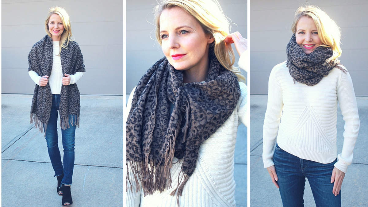 11 simple and easy ways to wear your fall/winter rectangular scarf, ways to wear a rectangle scarf