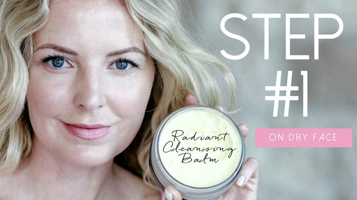 My nighttime skincare routine starts with radiant cleansing balm by colleen Rothschild 