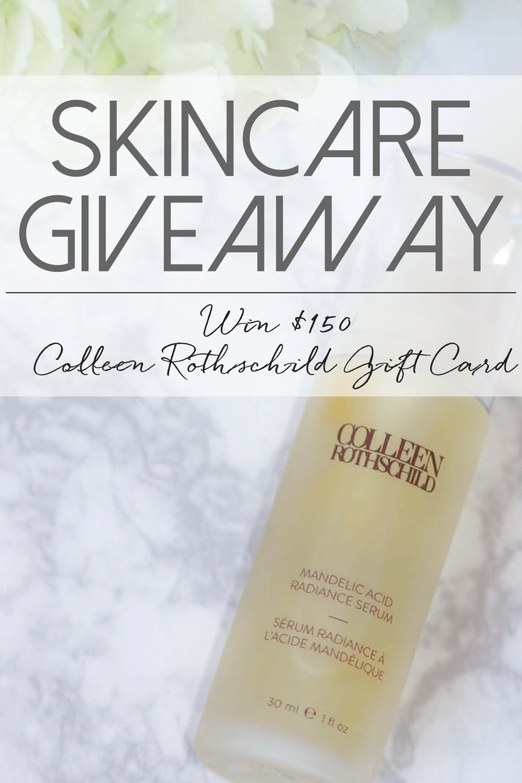 Colleen rothschild skincare giveway, gift cards, win free skincare