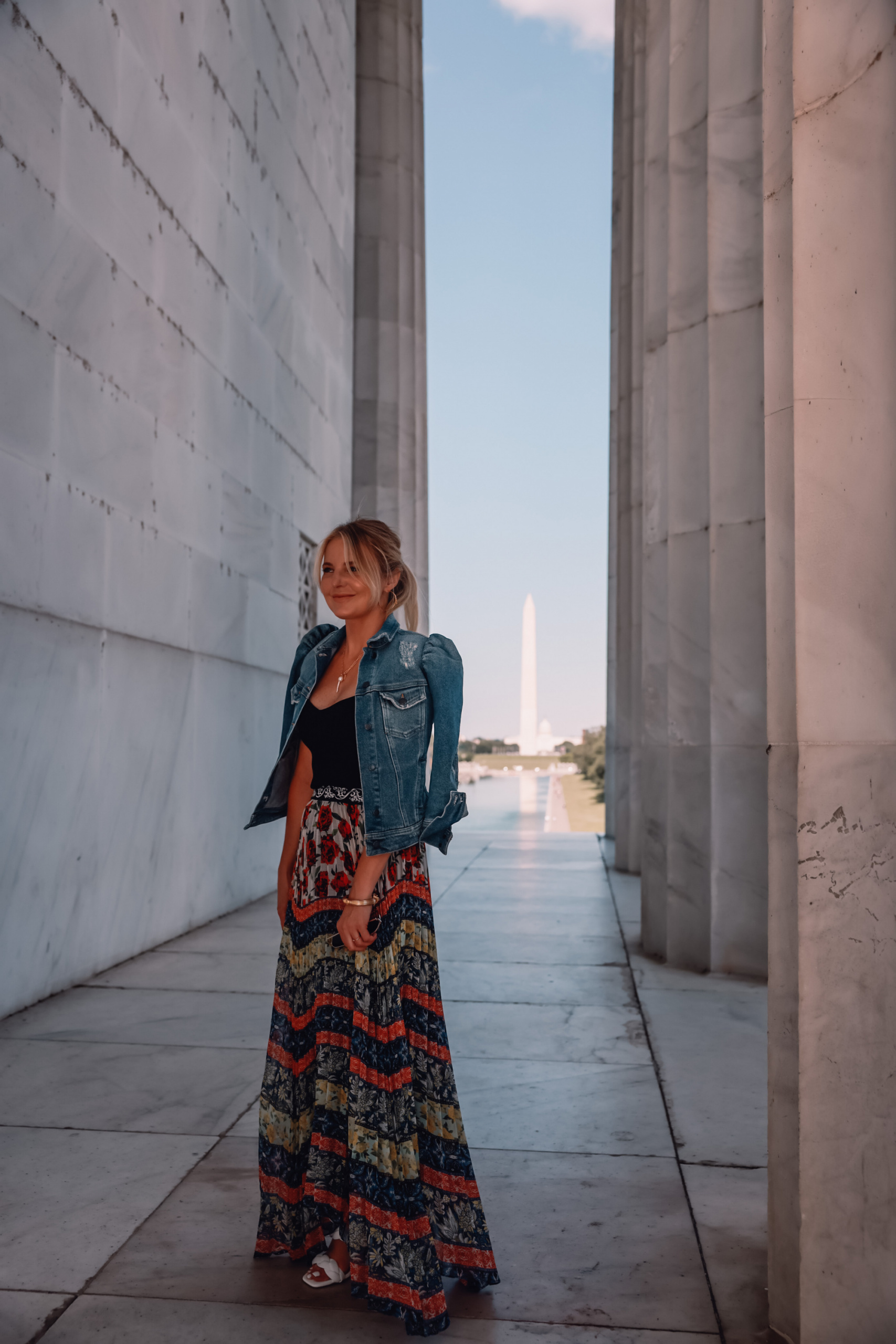 How To Style A Jean Jacket with maxi skirt