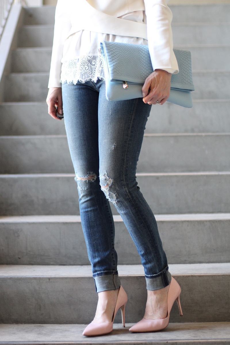 Wardrobe Basics, importance of basics in your wardrobe, and sale listings, featuring mytheresa.com and these edgy and super flattering high rise slightly distressed vintage jeans by Citizens of Humanity