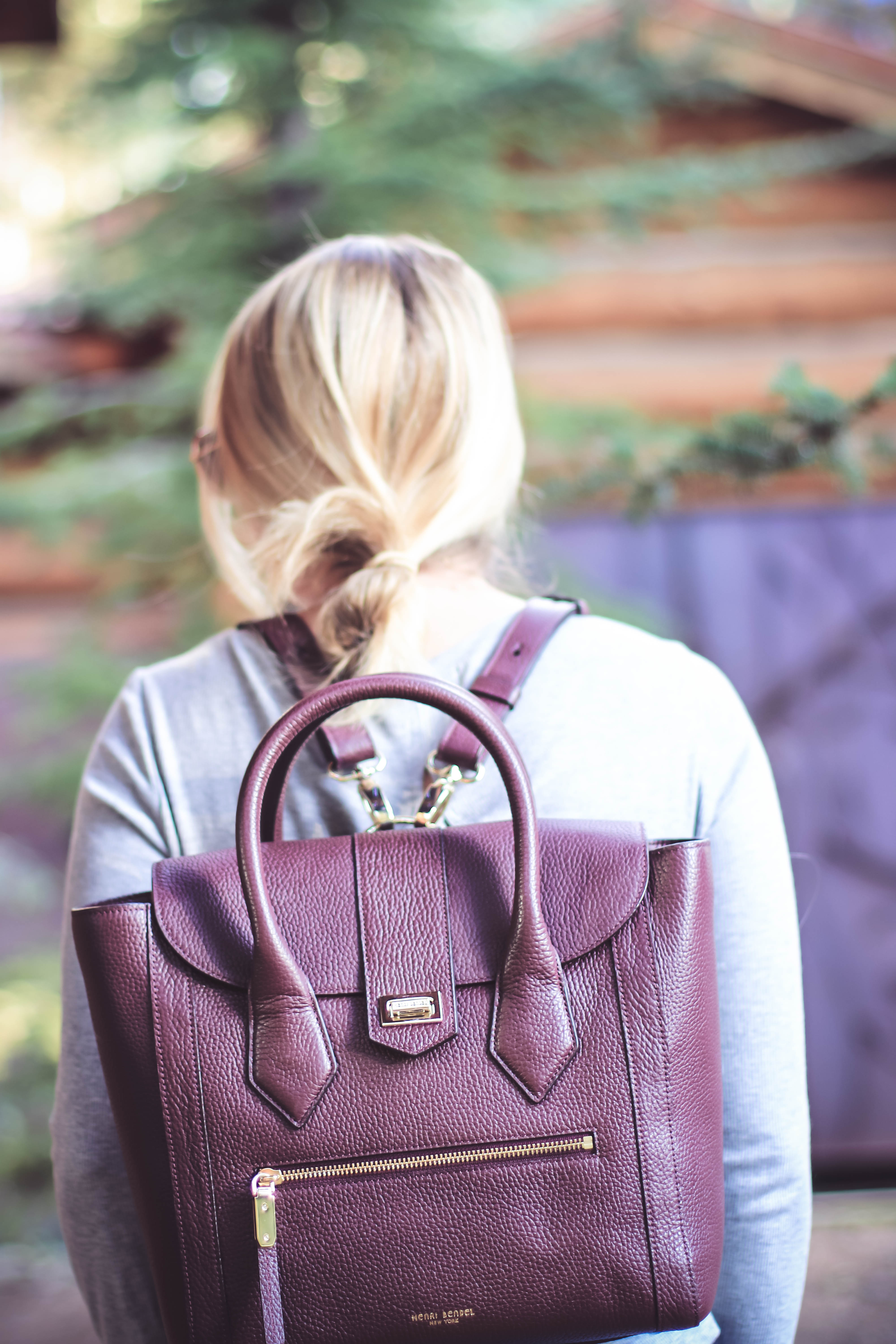 Chic Backpacks for grown ups, this one by Henri Bendel, with Levi's jeans, fashion blogger, Erin Busbee of Busbee Style in Telluride, Colorado