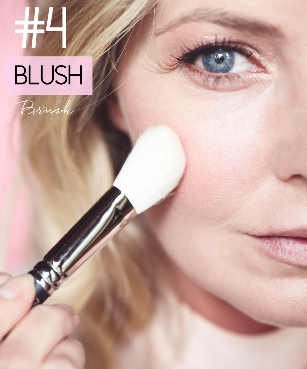 Makeup Brushes Every Woman Should Own, this is a blush brush to apply on the apples of the cheeks