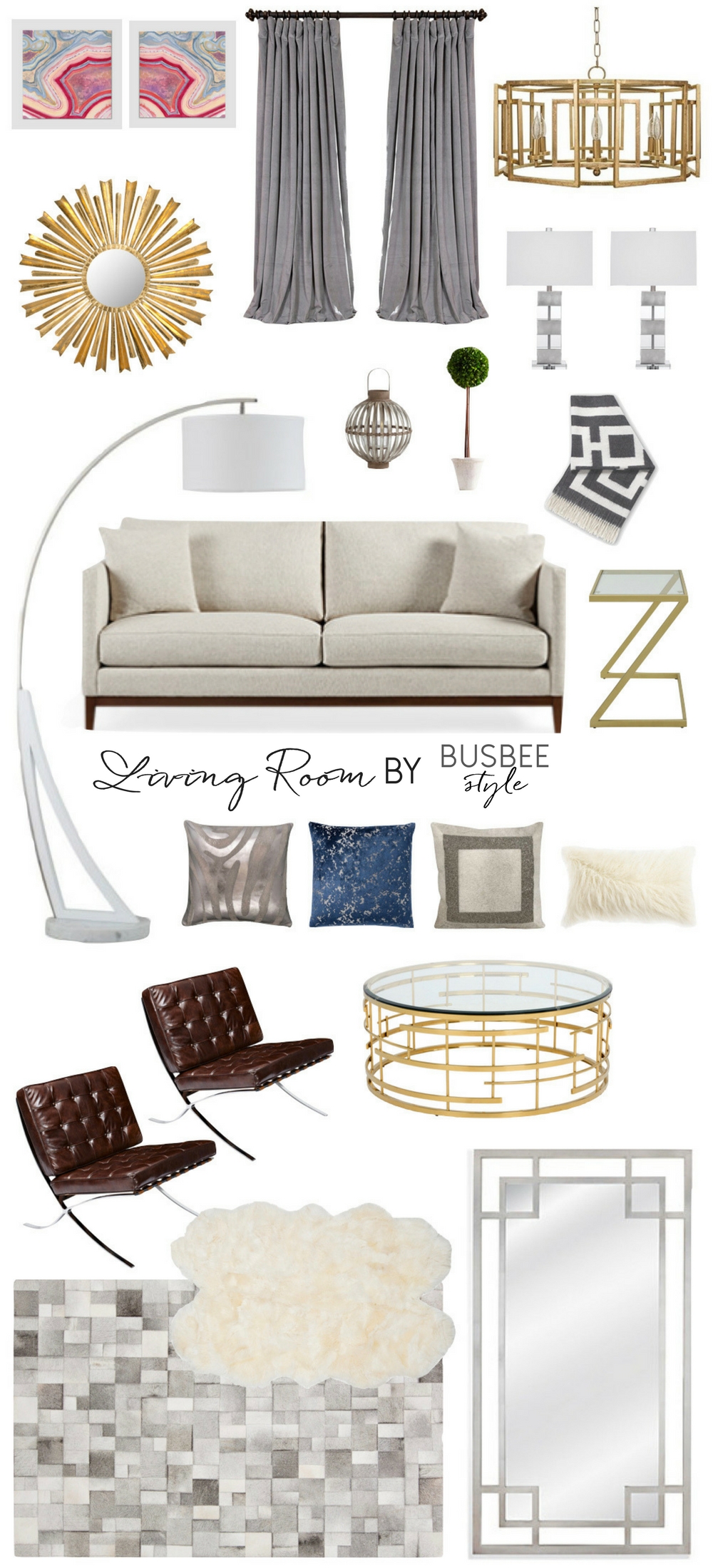 Living Room decor inspiration, by lifestyle blogger erin busbee of busbee style, including pieces from west elm, gilt, arhaus, pottery barn, mayfair, amazon