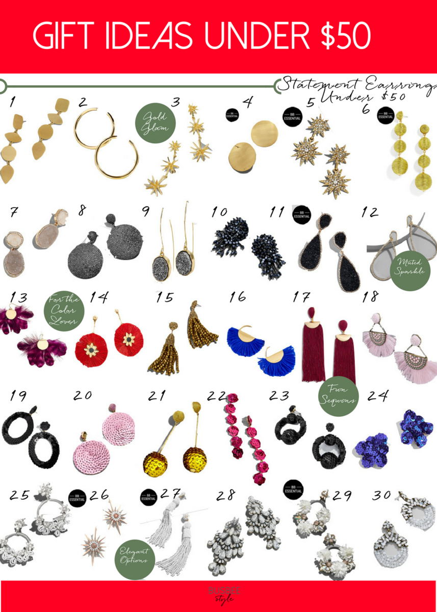 Gift Ideas Under $50 | 30 Statement Earrings from Baublebar