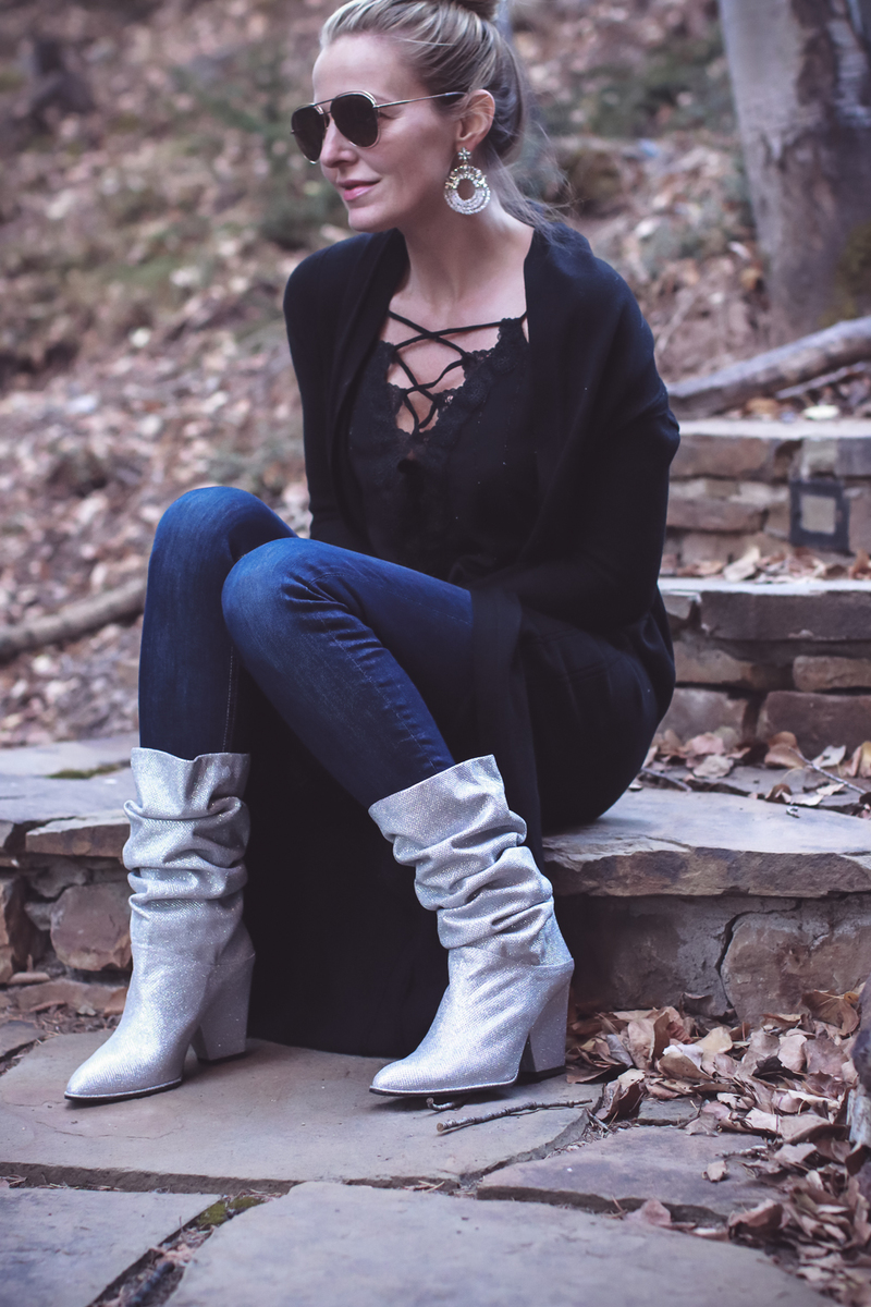 Silver Scrunch Boots  Fashion Blogger Erin Busbee Busbee Style