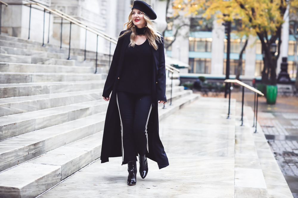 duster coat, blazer, and sweater, why you need a duster in your life, featuring fashion blogger over 40, Erin Busbee, of BusbeeStyle.com 