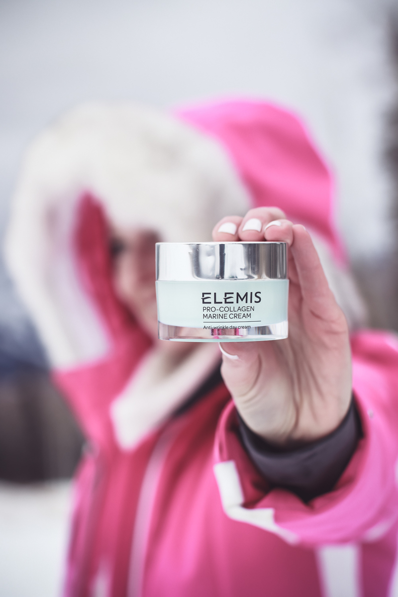 Travel Skincare Routine, the perfect skincare set or kit for travel, featuring this Elemis 3-piece starter kit from QVC tested by beauty blogger over 40, Erin Busbee of Busbee Style in Telluride Colorado, snowy mountains