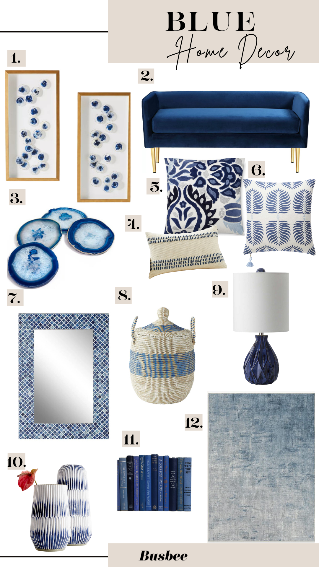 blue home decor, decorating with blue, home decor for spring, home decor for summer