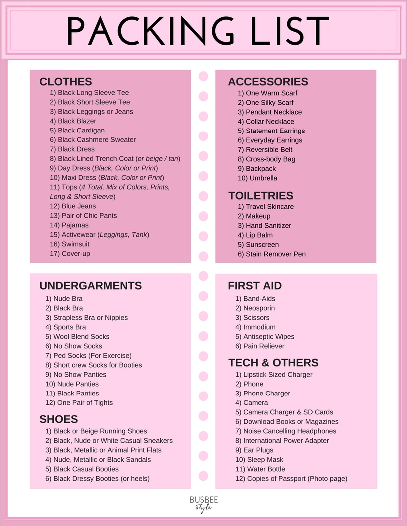Complete Packing List for Your Trip to Europe _ Downloadable and Printable _ Erin Busbee of BusbeeStyle.com _ Lifestyle Blogger in Telluride, Colorado