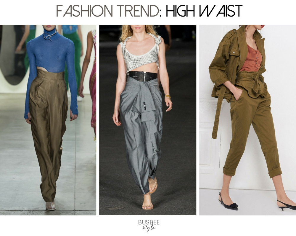 Spring Fashion Trends 2018 including high waist or bucket waist pants that make your legs look longer, curated by fashion blogger Erin Busbee of BusbeeStyle.com