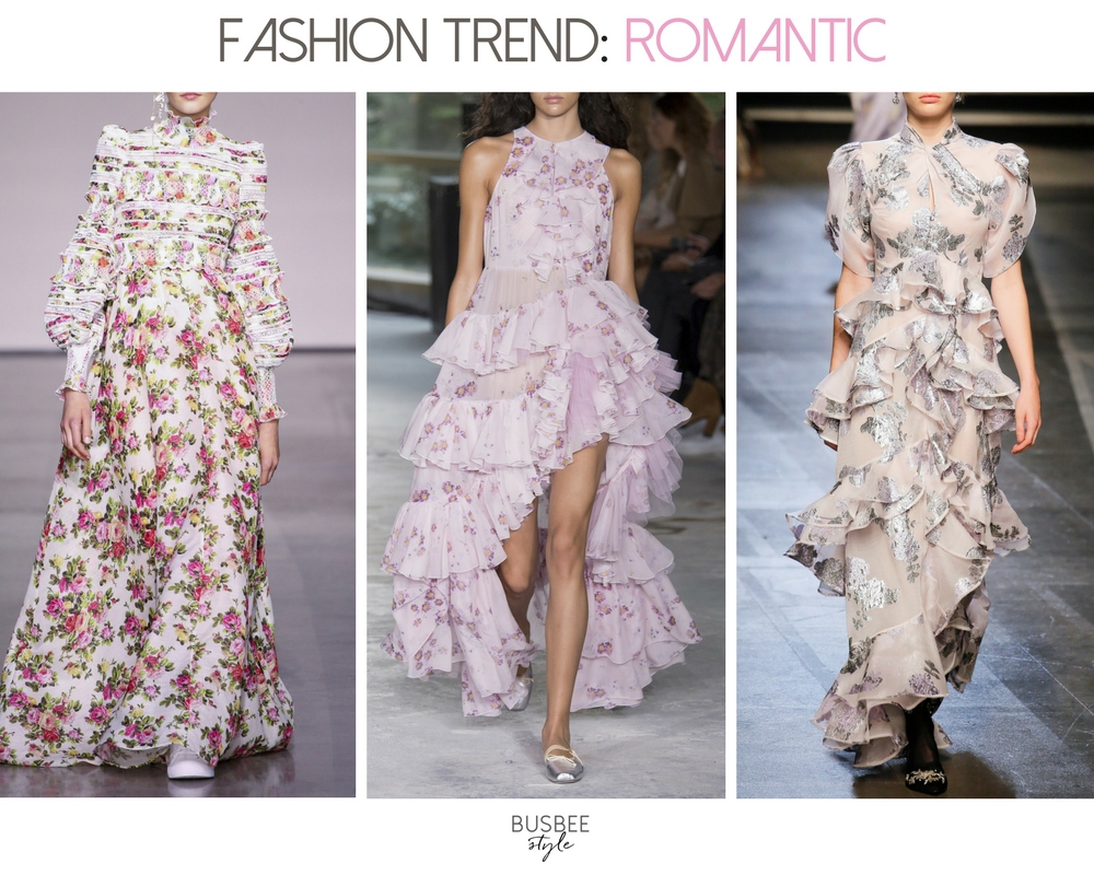 Spring Fashion Trends 2018, romantic inspired clothing is one of the trends of the season, including vintage floral prints, high neck, lace, ruffles, puffy sleeves, chiffon, fashion trends for the season, curated by fashion blogger Erin Busbee of Busbee Style