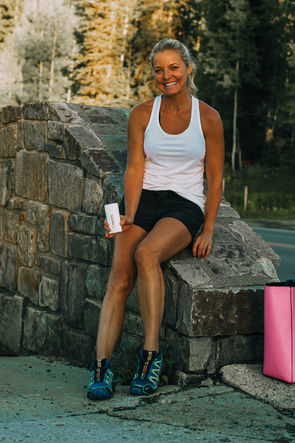 Natural deodorant and why you should switch, Native deodorant works well, even with heavy exercise and running, review of Native deodorant by fashion blogger Erin Busbee trail running in the mountains of colorado