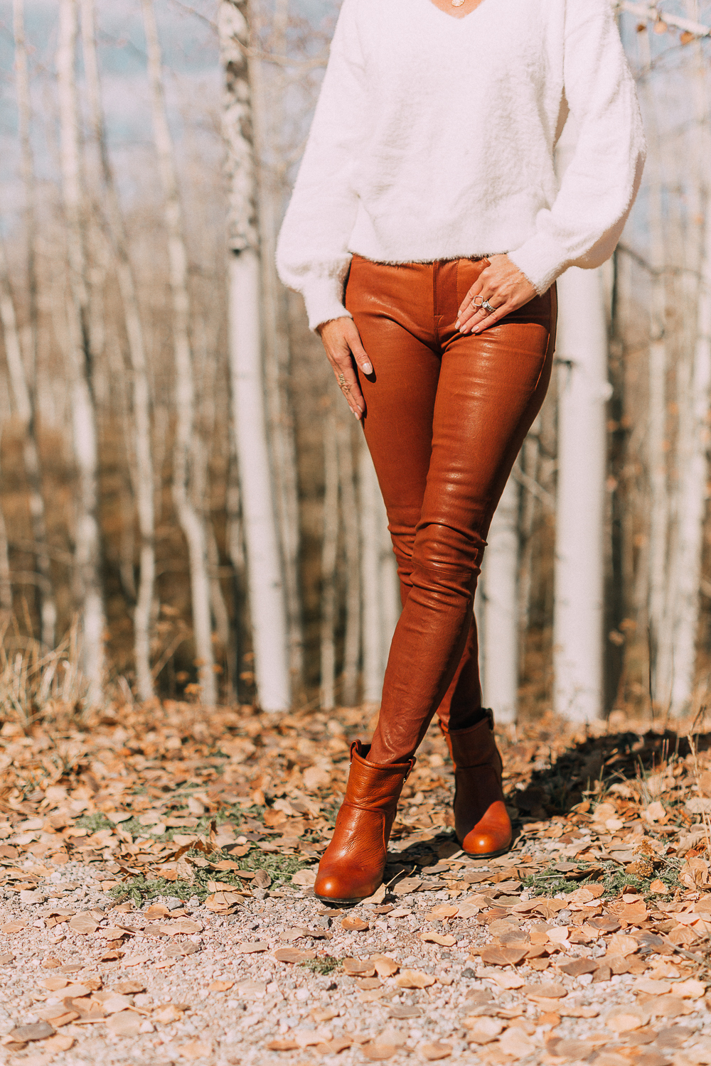 Brown Leather Pants by Frame and how to style leather pants