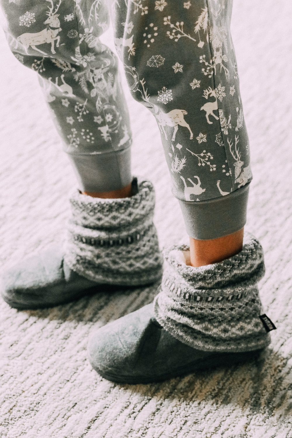 Holiday gifts from JCPenney featuring gray Muk Luk slipper boots from JCPenney