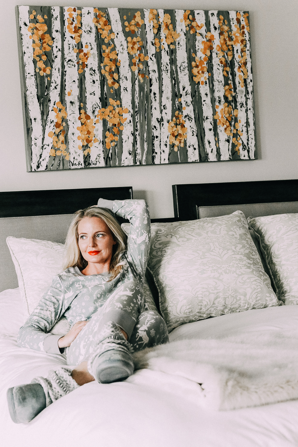 Holiday Gift Ideas from JCPenney featuring gray and white deer pajamas