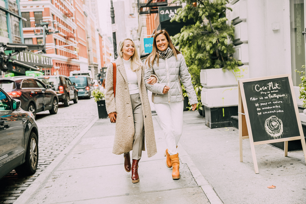 Meet Mom Boss, Nicole Feliciano from Mom Trends wearing apres ski look from Bogner fashion in soho new york city