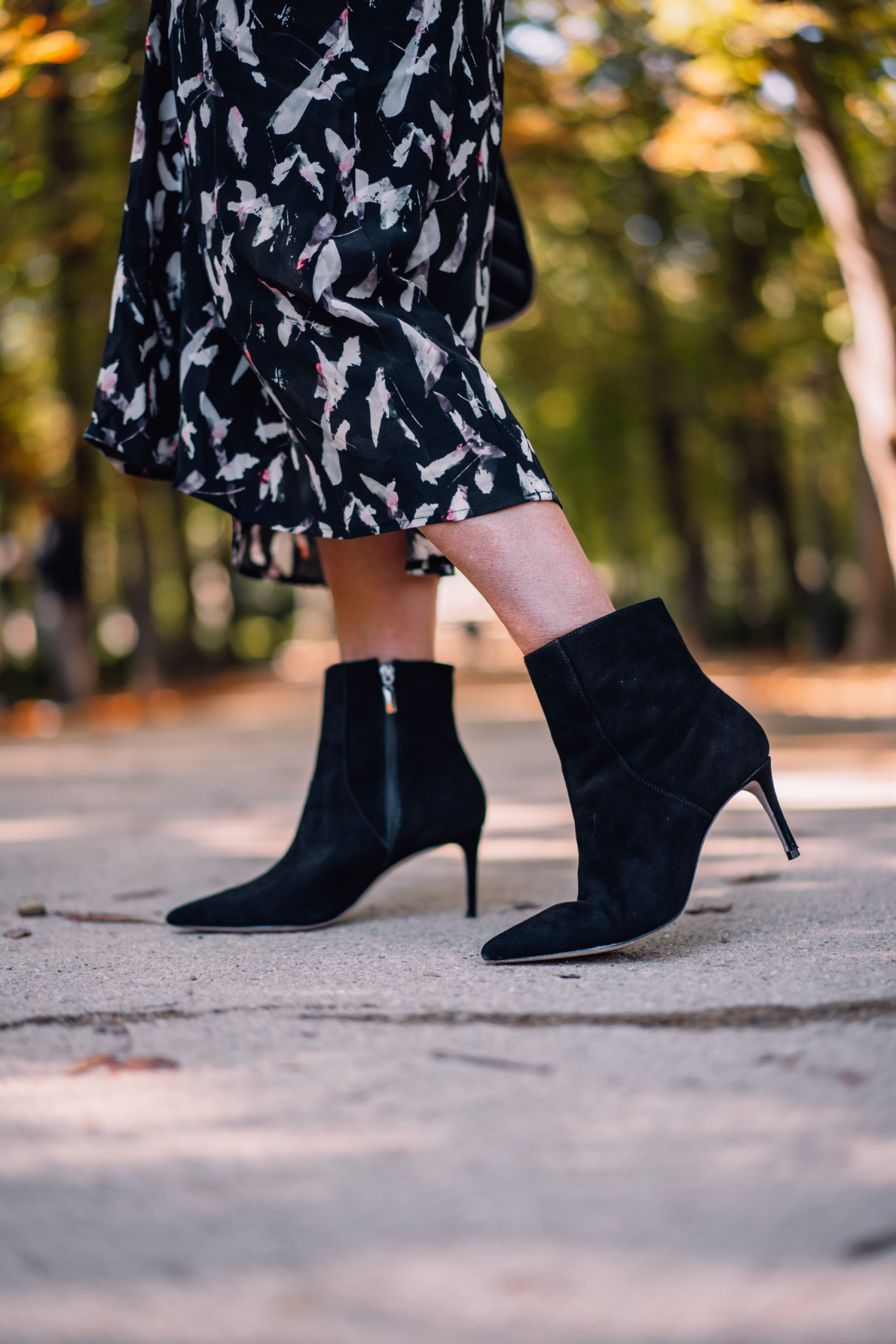favorite fall boots and booties, schutz bette bootie, Fall boots & booties, IRO printed midi skirt, madrid