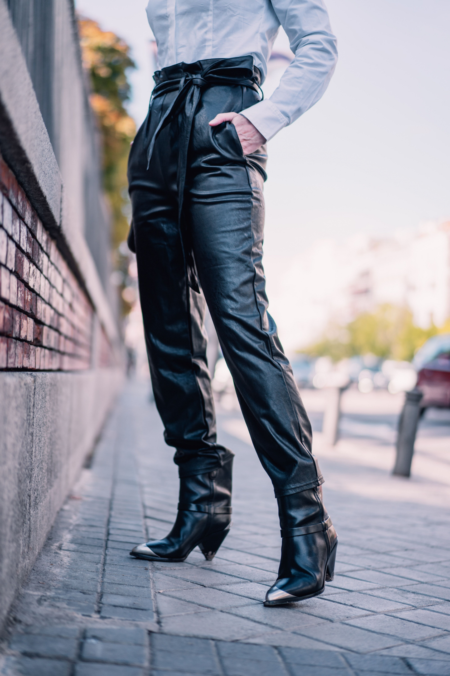commando vegan leather pants, white button down, Isabel marant boots, favorite fall boots and booties, Fall boots & booties