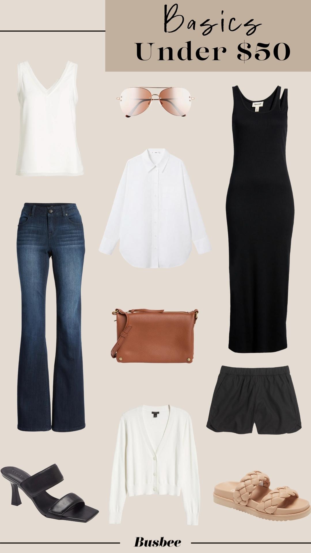 affordable basics, basics on a budget, how to build a wardrobe on a budget, wardrobe basics on a budget, wardrobe basics checklist, affordable wardrobe basics, erin busbee, busbee style, wardrobe basics under $50