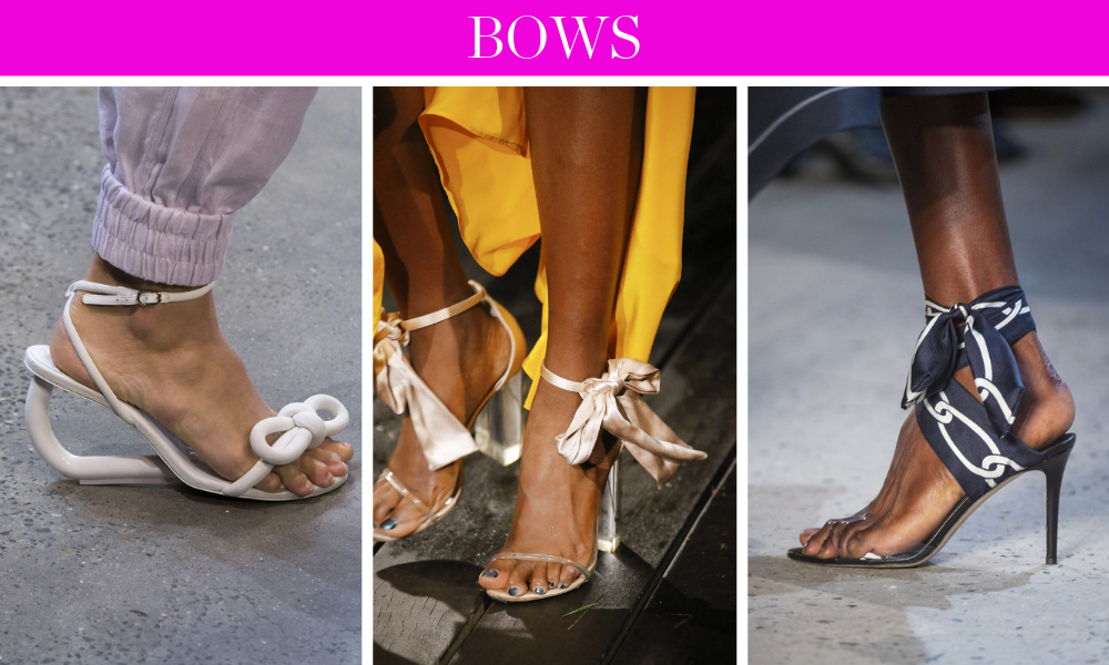 2019 runway shoe fashion trend heeled sandals with bows