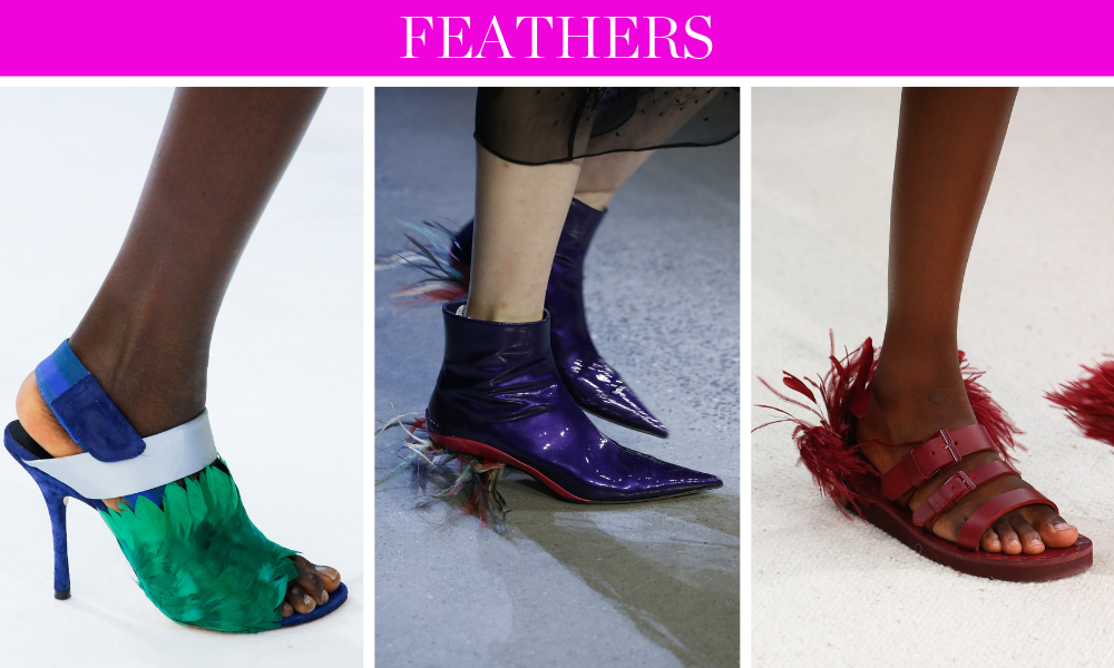 2019 runway shoe fashion trend shoes with feathers