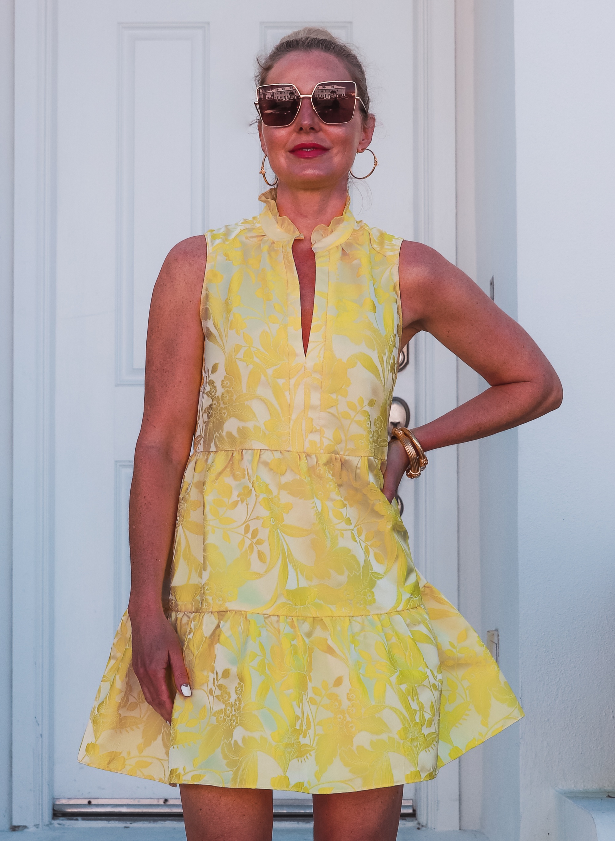 Yellow mini dress by Amanda Uprichard