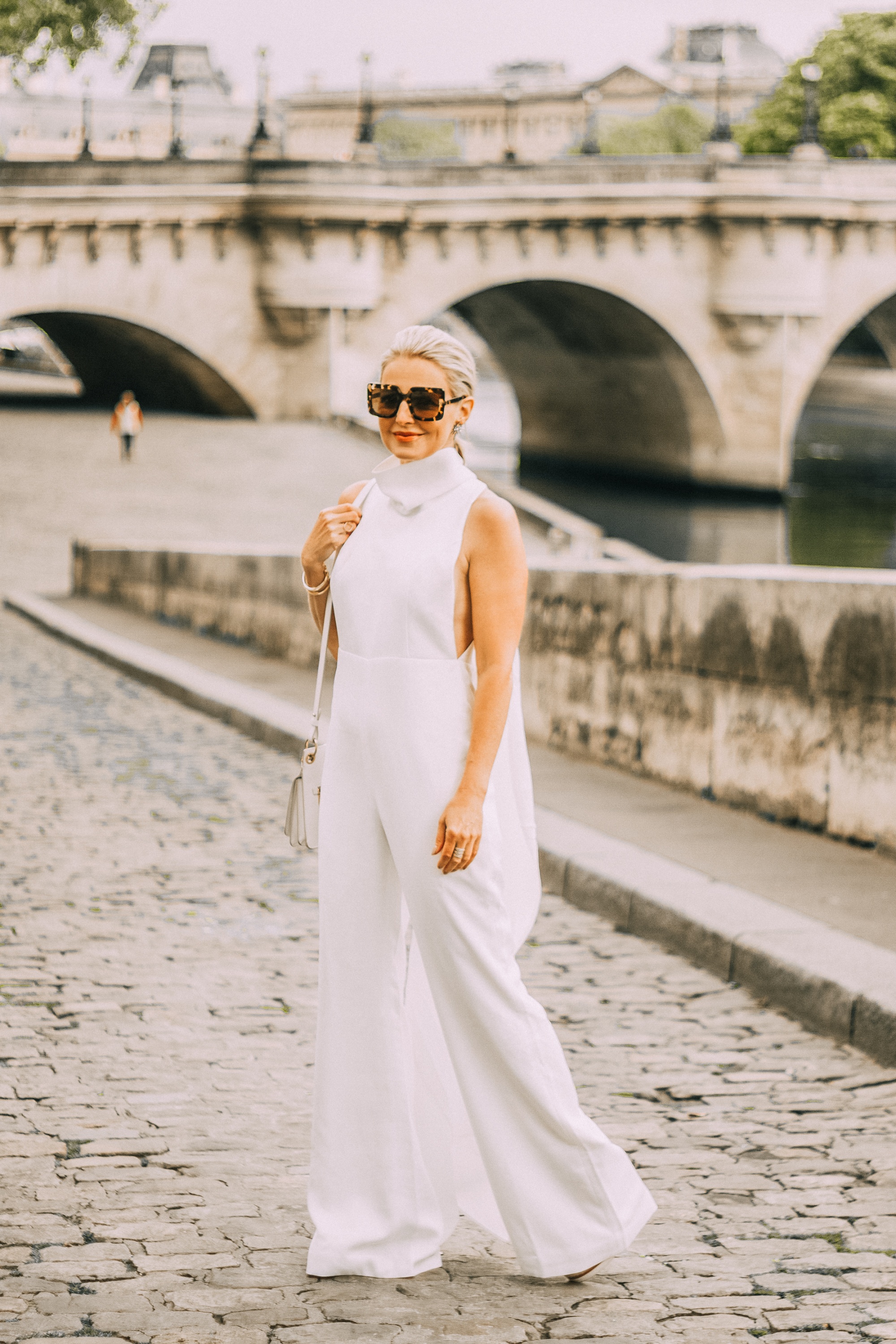 perfect white jumpsuit for vow renewal 