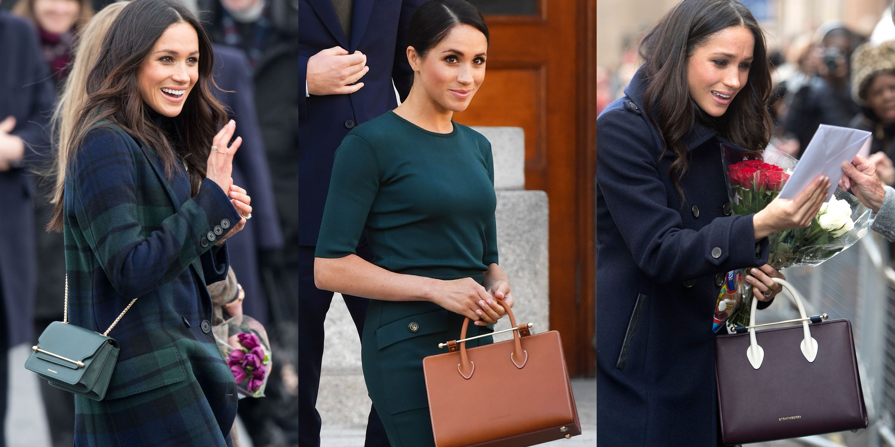 Hot Handbags, Duchess Meghan Markle carrying Strathberry bags