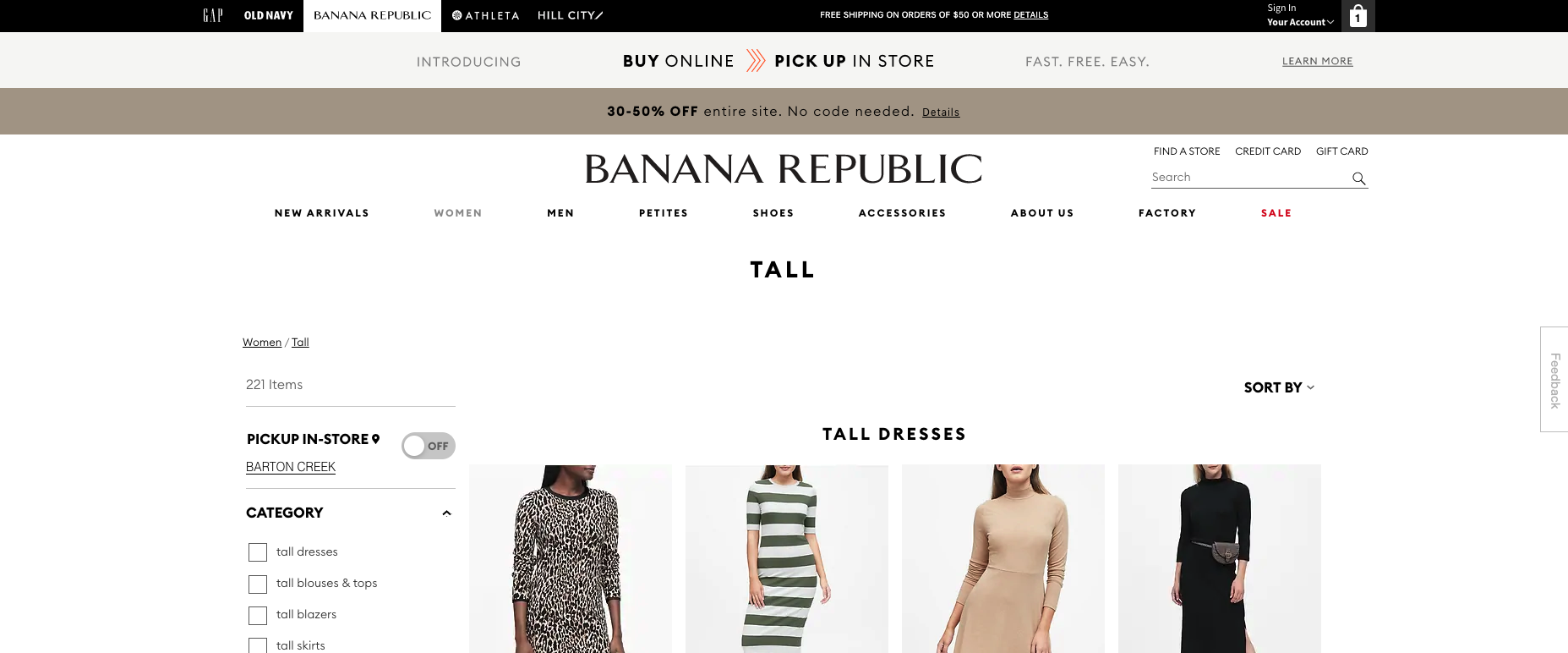 banana republic clothing for tall women