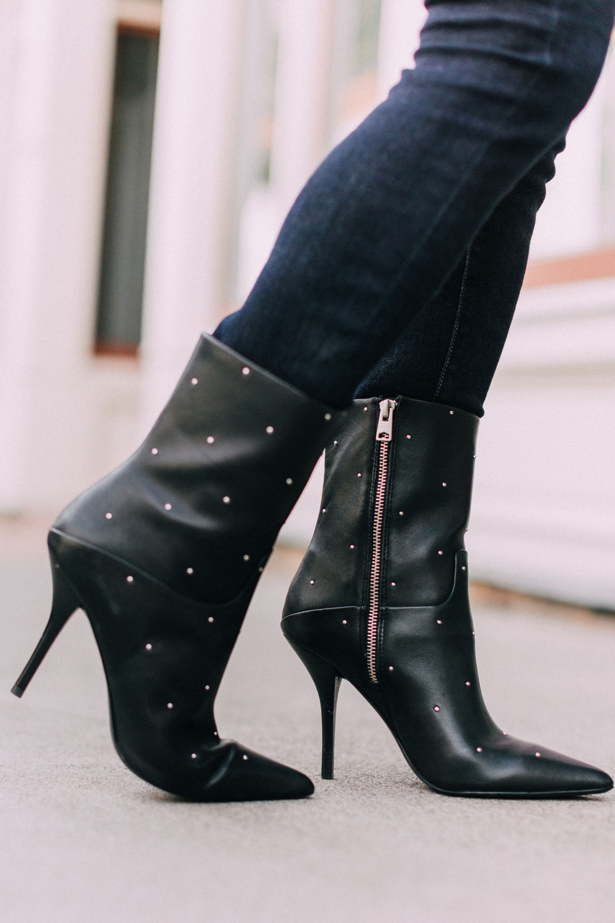 all saints black booties