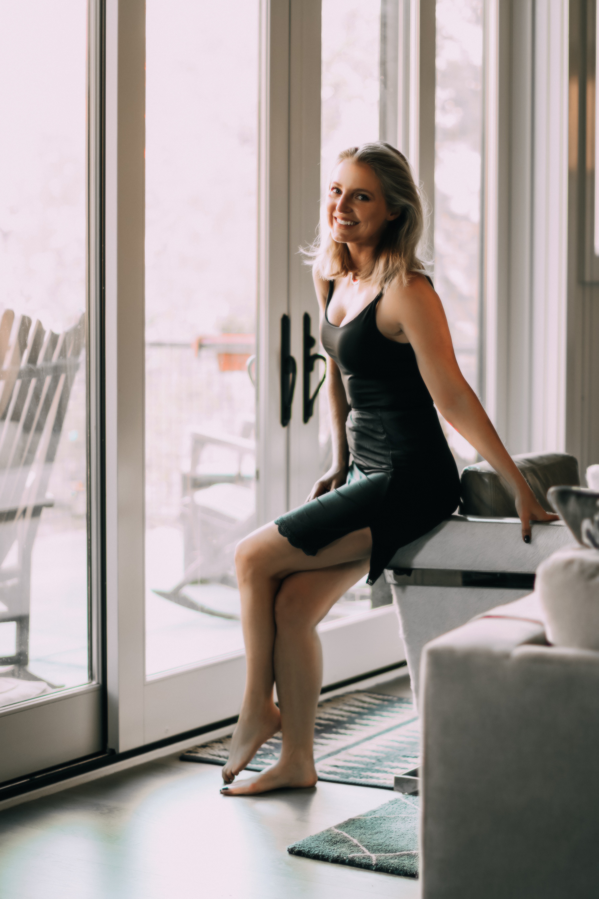 Skirt slips in nude and black from Jockey paired with a adjustible strap camisole and wireless bra on fashion blogger Erin Busbee of Busbee Style, best slips