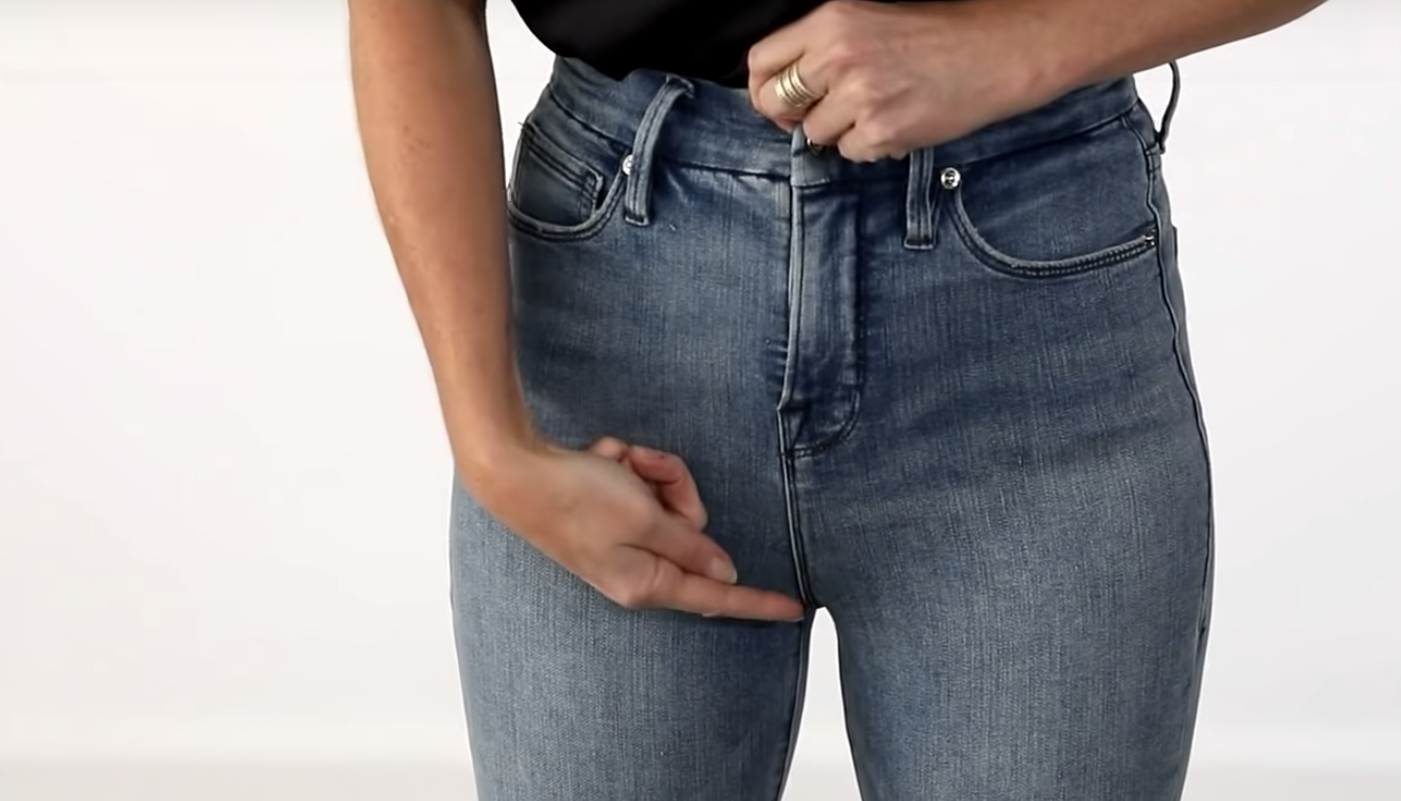 How To Look Slimmer in Jeans, clothes to make you look slimmer, how to look good in jeans with big thighs, how to look thinner in jeans, look skinnier in jeans, jeans that make you look thinner and taller, how to look slimmer in jeans female, how to make your thighs look thinner in jeans, slimming jeans, bootcut, how to slim your legs, how to dress to look slim and tall, erin busbee, team busbee, busbee style, fashion over 40, How to pick out the perfect jeans, make sure you buy a pair with a longer zipper