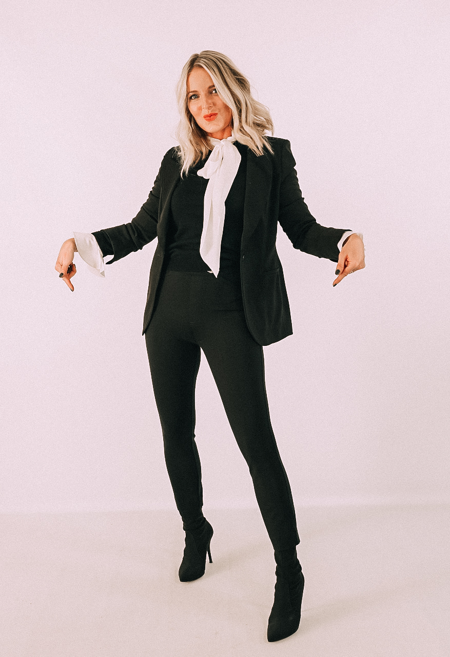 slimming pants by Spanx on fashion blogger Erin Busbee of Busbee Style