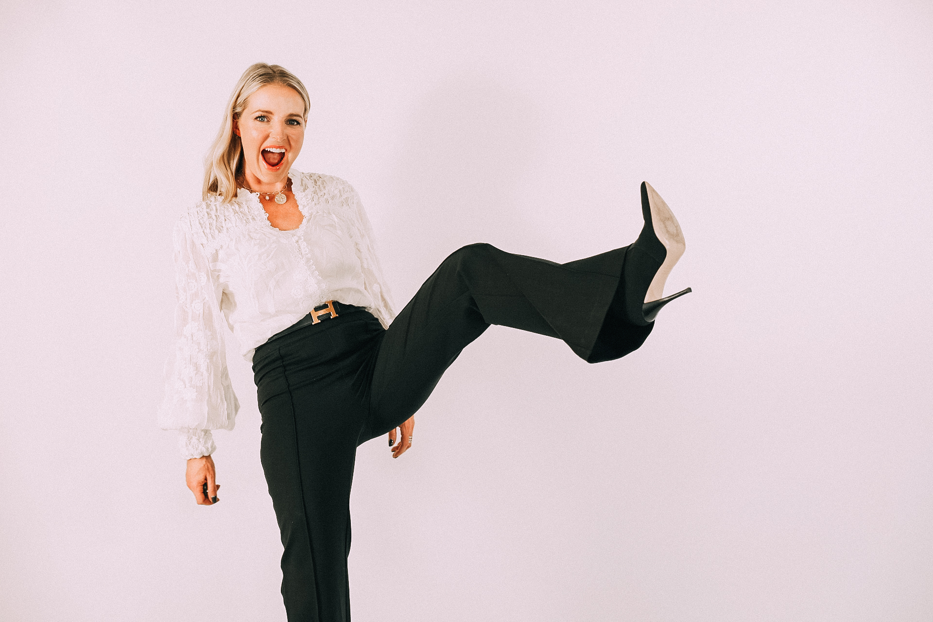 slimming pants by Spanx on fashion blogger Erin Busbee of Busbee Style