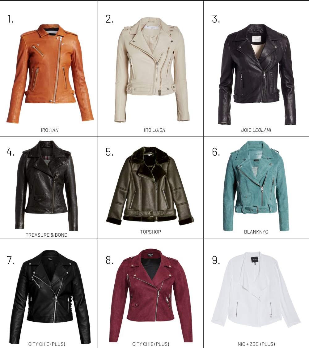 Women's fashion blogger, Erin Busbee, shares tips on how to style a moto jacket 