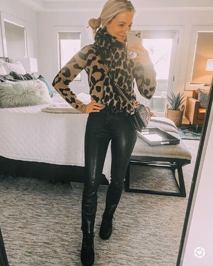 january top instagram post featuring fashion blogger erin busbee sharing leopard sweater