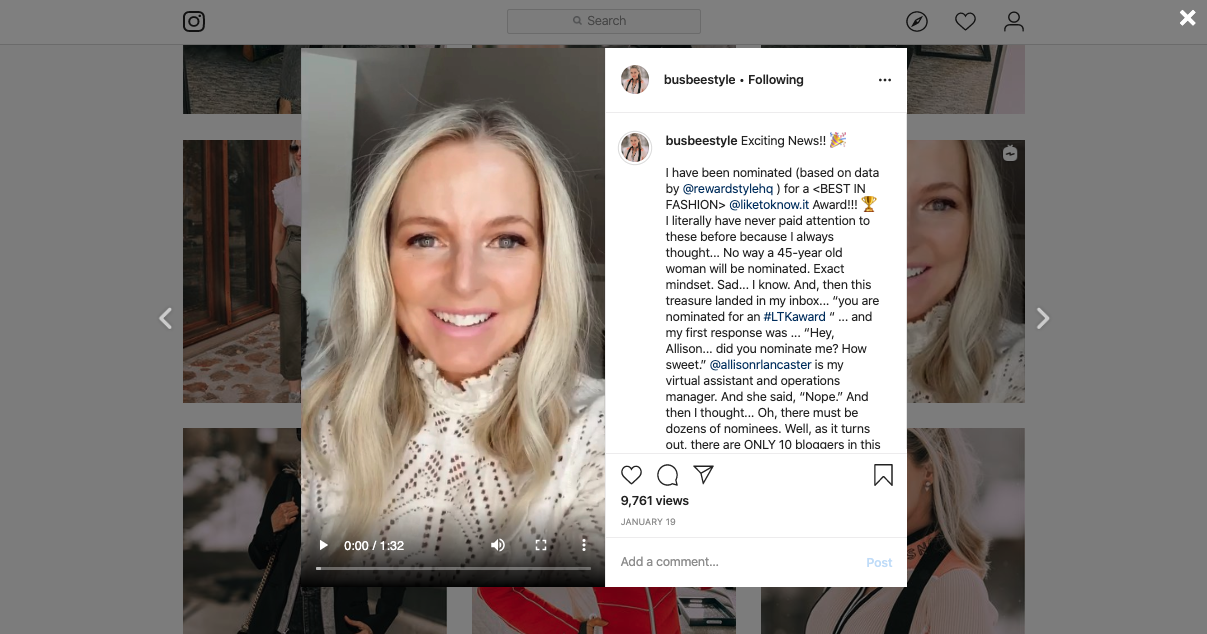 january top instagram post including a video about liketoknow.it best in fashion nominee erin busbee