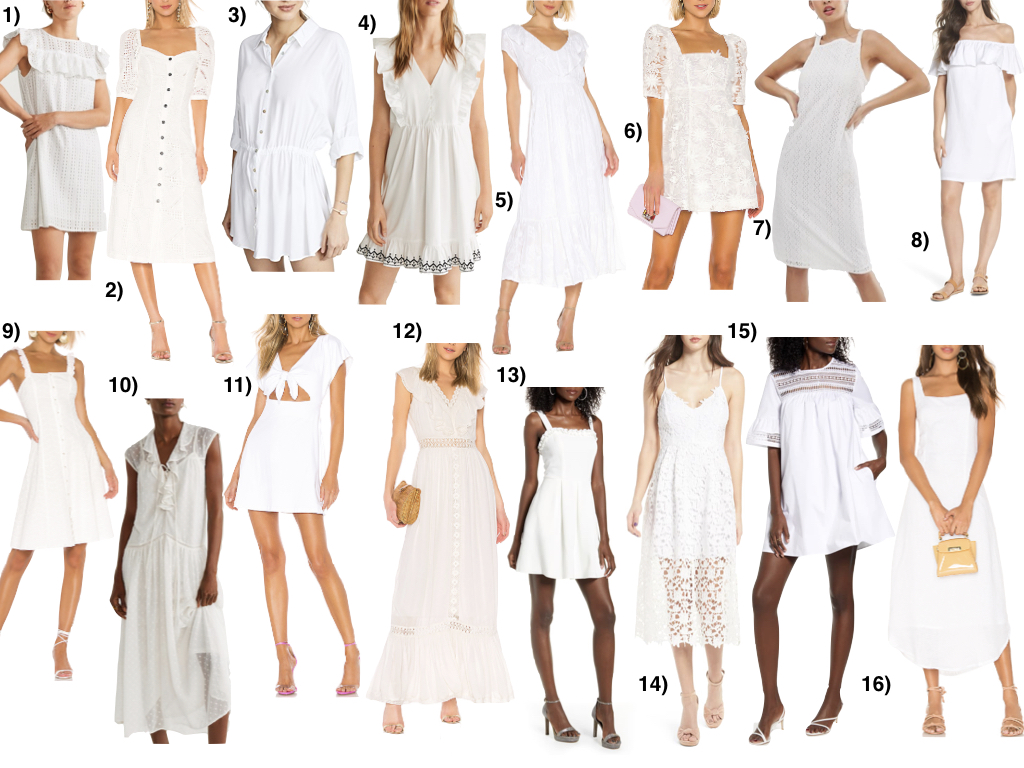 Affordable White vacation beach dresses appropriate for women over 40, white resort wear for spring break warm weather trips