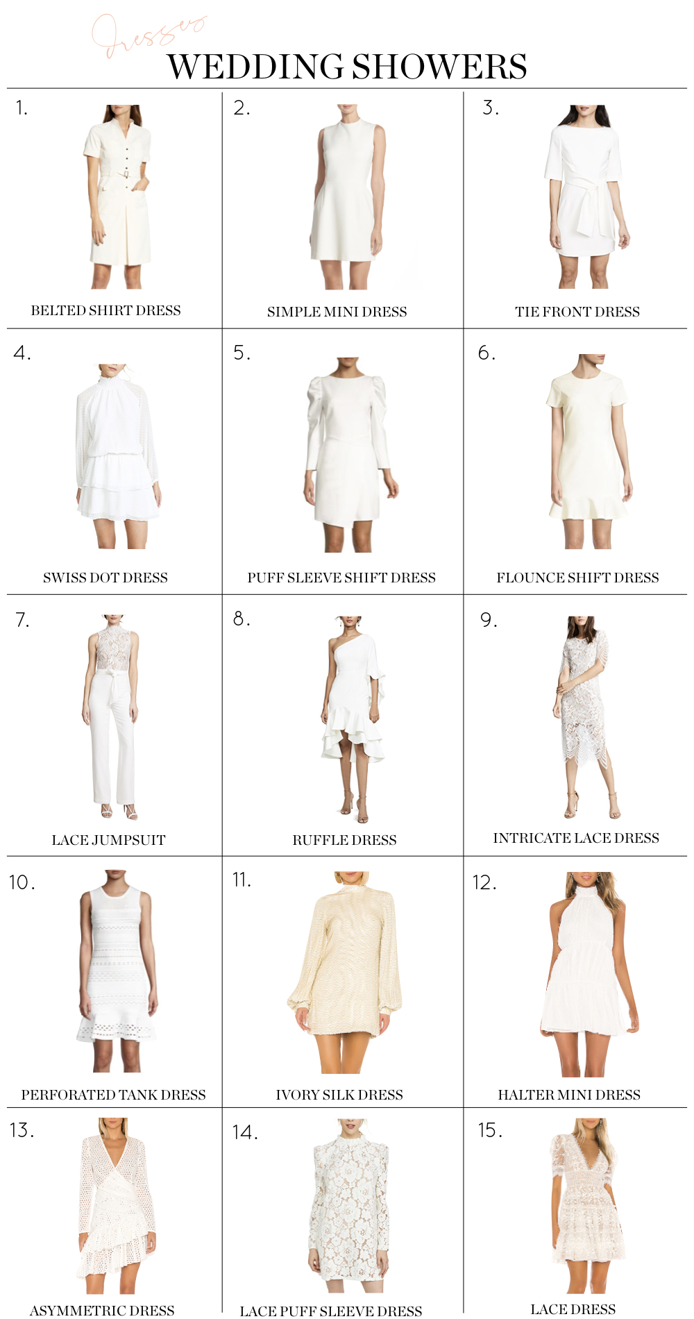 white dress ideas for brides bridal shower outfit ideas