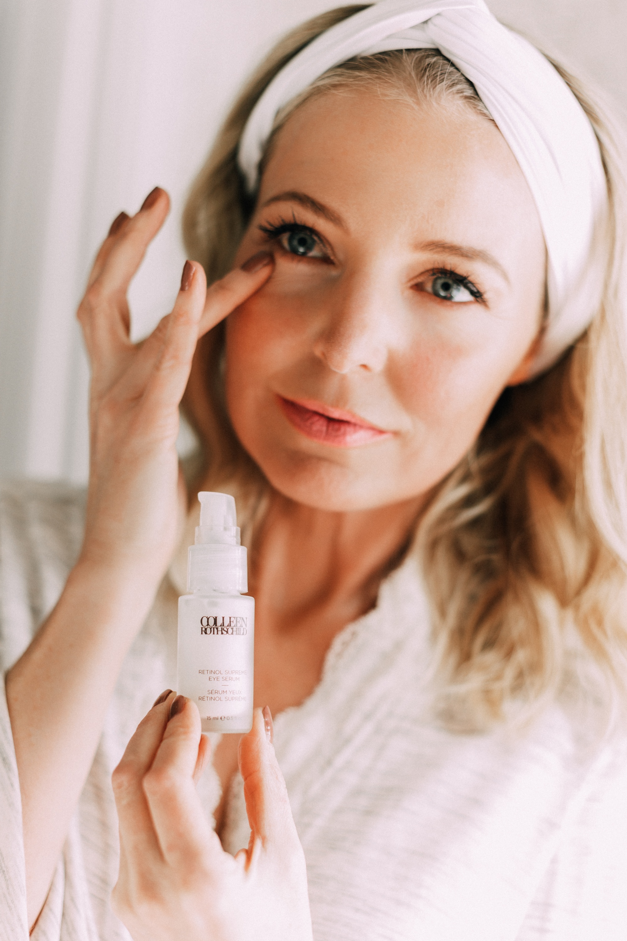 Anti-Aging Treatments, Fashion blogger Erin Busbee of BusbeeStyle.com sharing her secrets to anti-aging including products from Colleen Rothschild like the Retinol Supreme Eye Serum