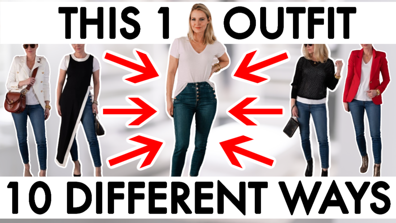 How To Style the SAME White T-shirt and Blue Jeans 10 different ways ...