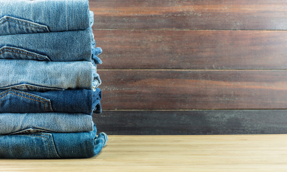 how to fold and organize jeans denim