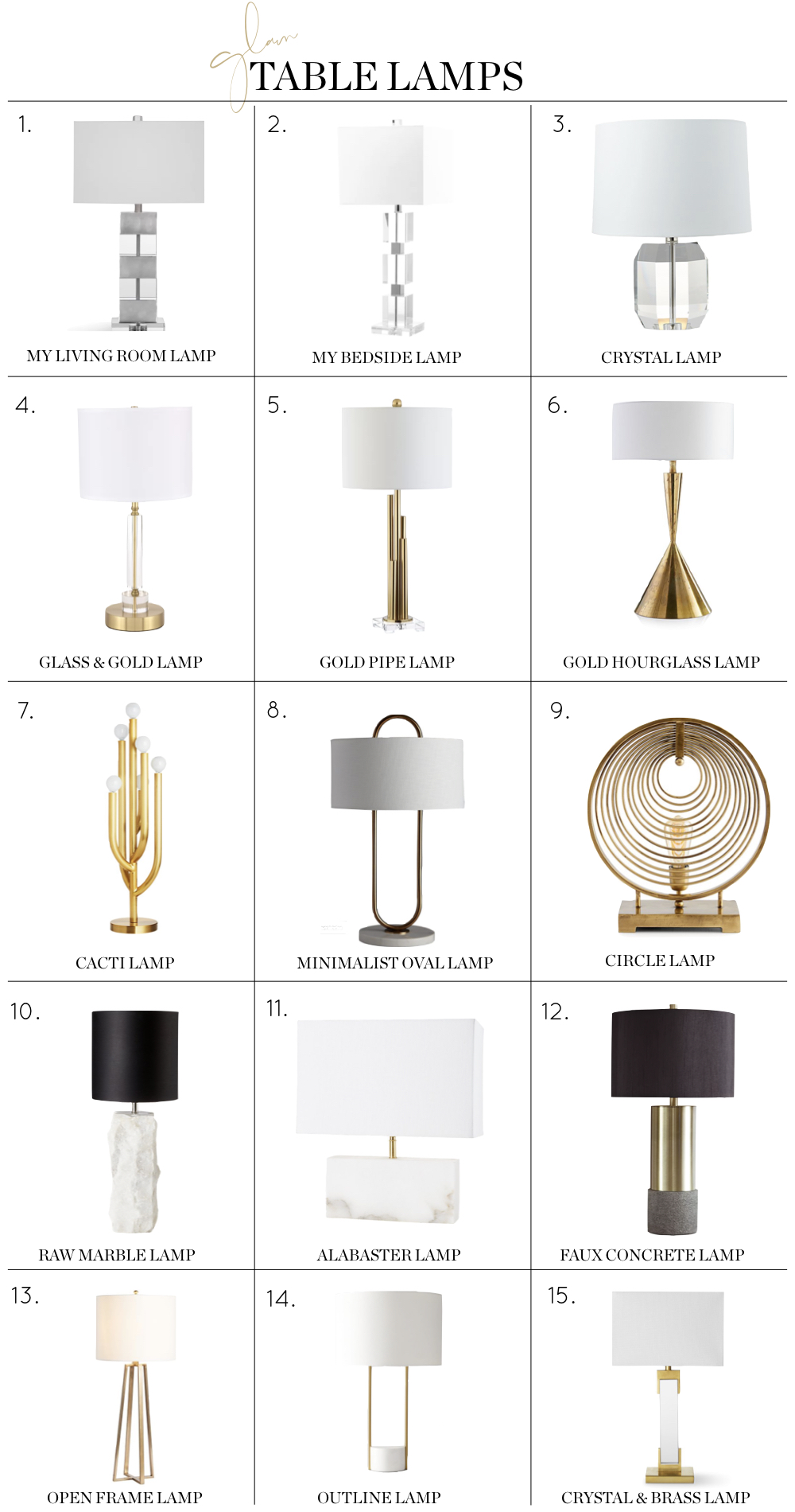 Modern Lamps, favorite glam table lamps you can add to your home to transform your space
