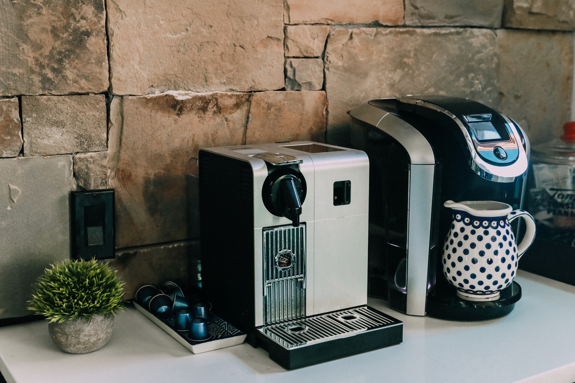 how to update wet bar into family friendly coffee bar, carbonator, coffee maker, espresso machine, mugs