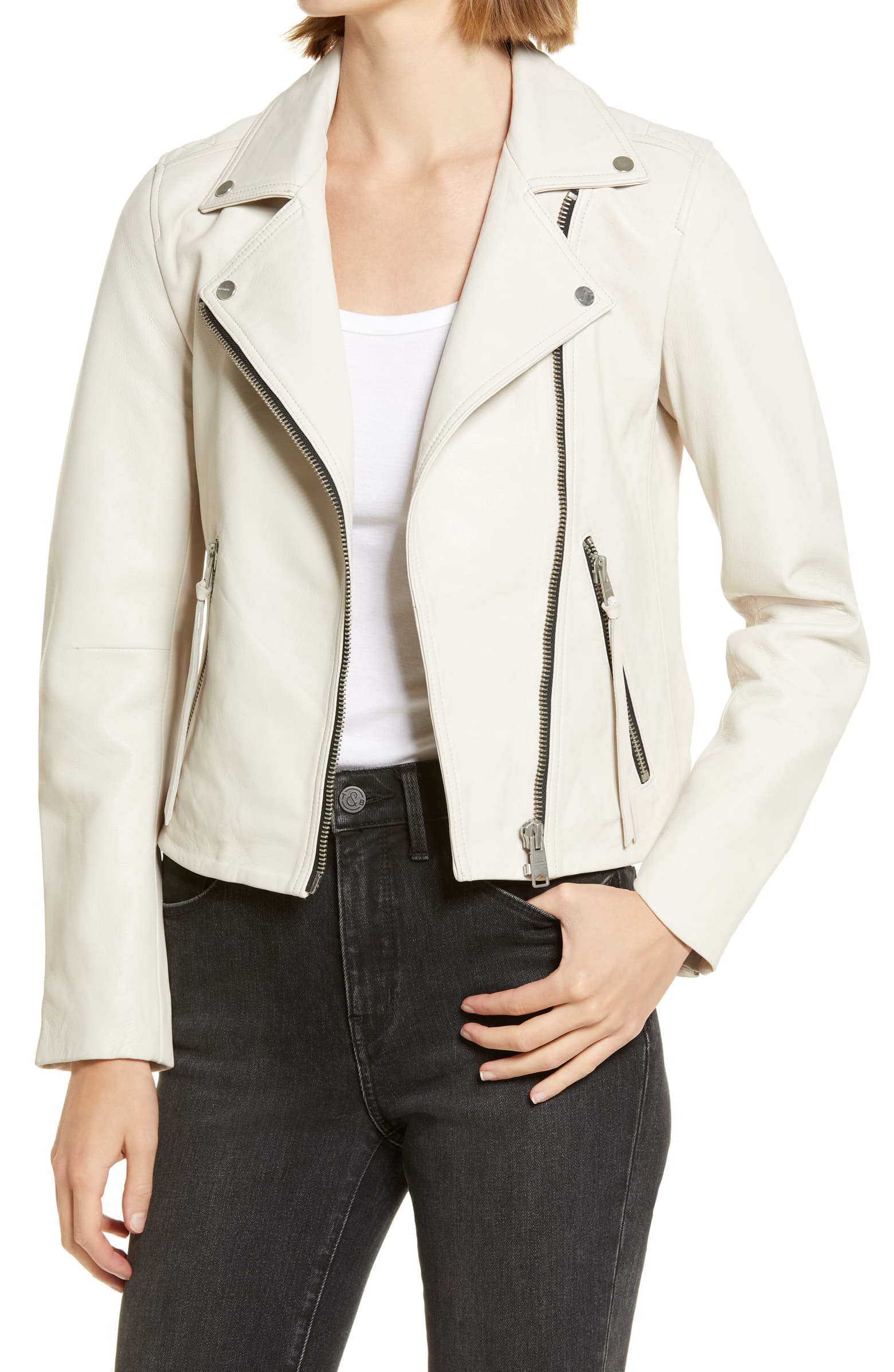 Nordstrom Sale Favorites Including The Allsaints Leather Biker Jacket In White