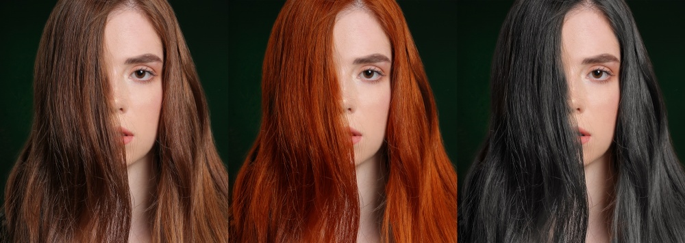 hair color change including models with brown red and black hair colorhair color